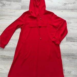 Women’s Red Hooded Tunic Dress